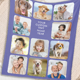 Manta Polar Periwinkle de 11 Collages de fotos personalizado m