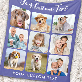 Manta Polar Periwinkle personalizado de moda de Collage de fot