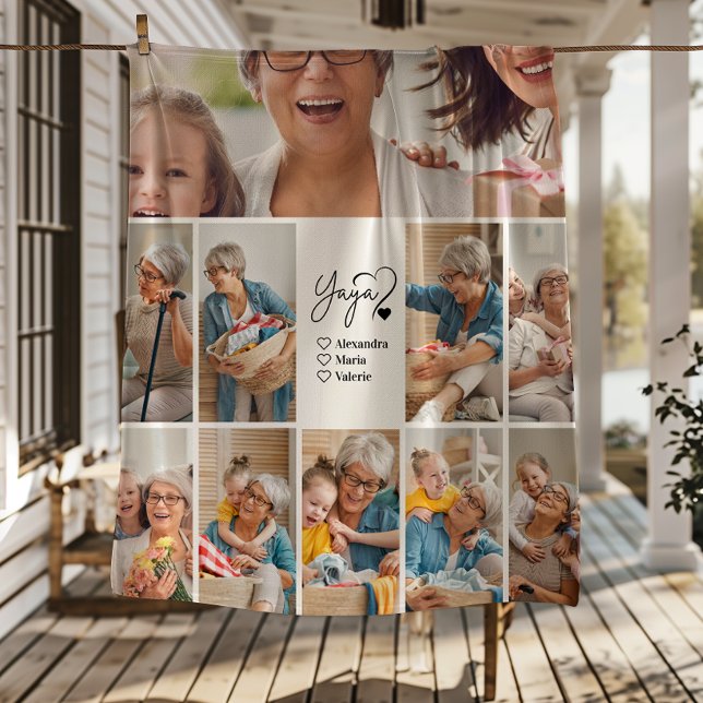 Manta Polar Peronalized 10 Photo Yaya Minimalist Line Art (Subido por el creador)