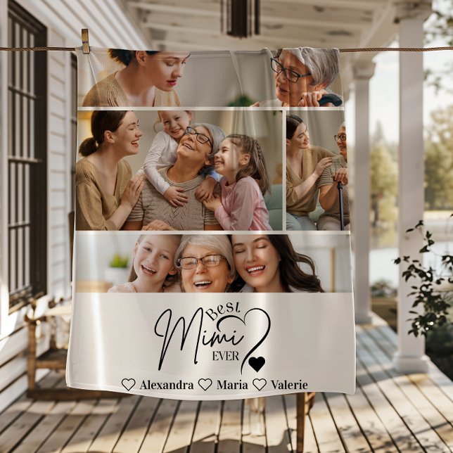 Manta Polar Peronalized 4 Photo Best Mimi Ever Minimalis (Subido por el creador)