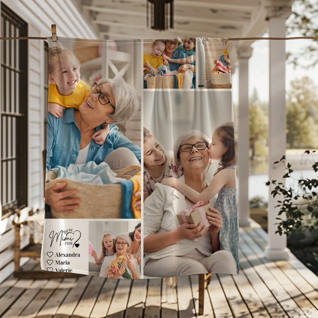 Manta Polar Peronalized 5 Photo Best Mimi Ever Minimalist (Subido por el creador)