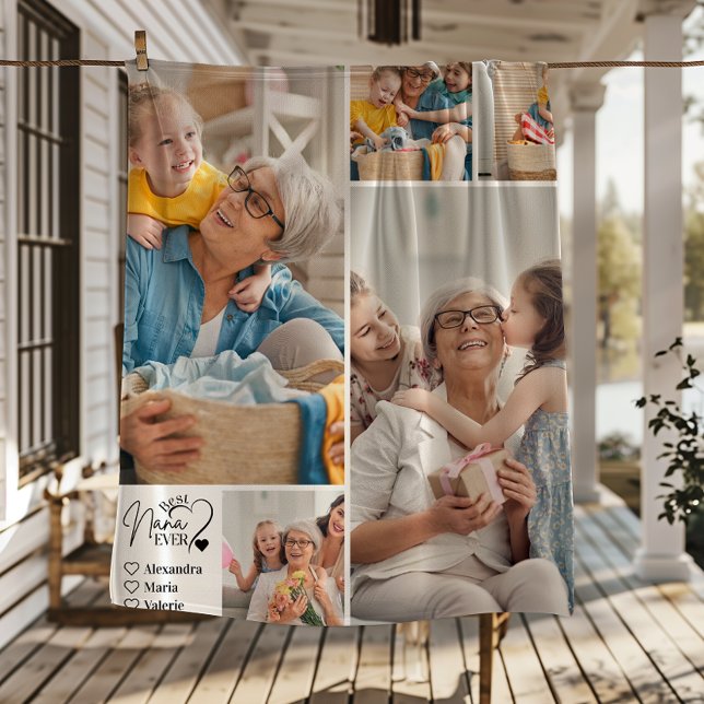 Manta Polar Peronalized 5 Photo Best Nana Ever Minimalist (Subido por el creador)