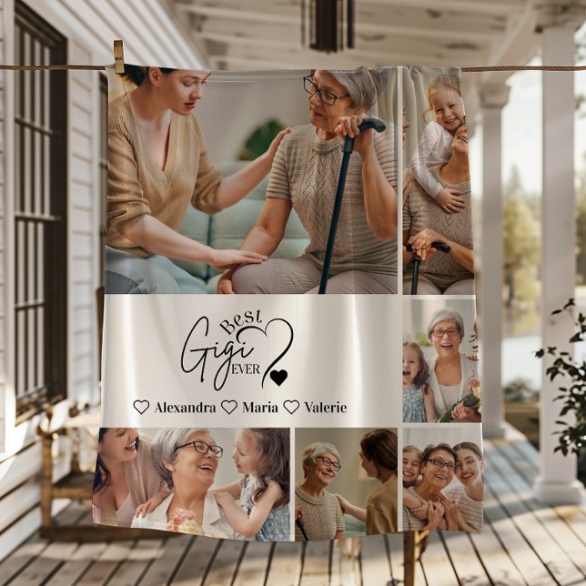 Manta Polar Peronalized 6 Photo Best Gigi Ever Minimalist (Subido por el creador)