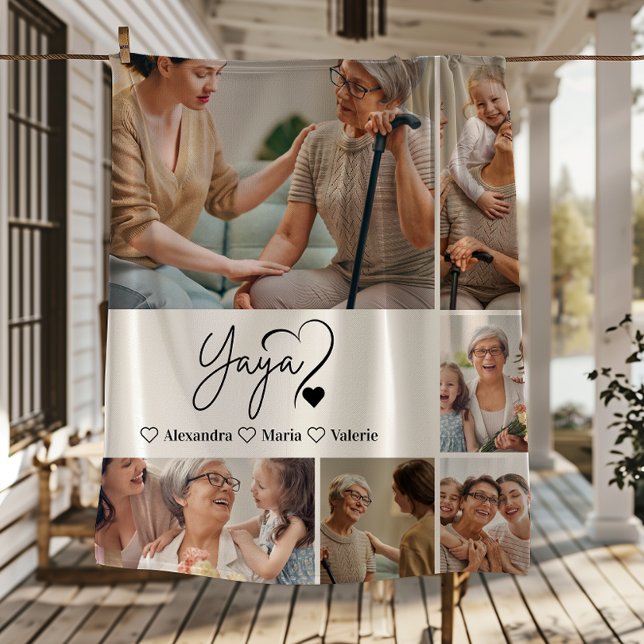 Manta Polar Peronalized 6 Photo Yaya Minimalist Line Art (Subido por el creador)