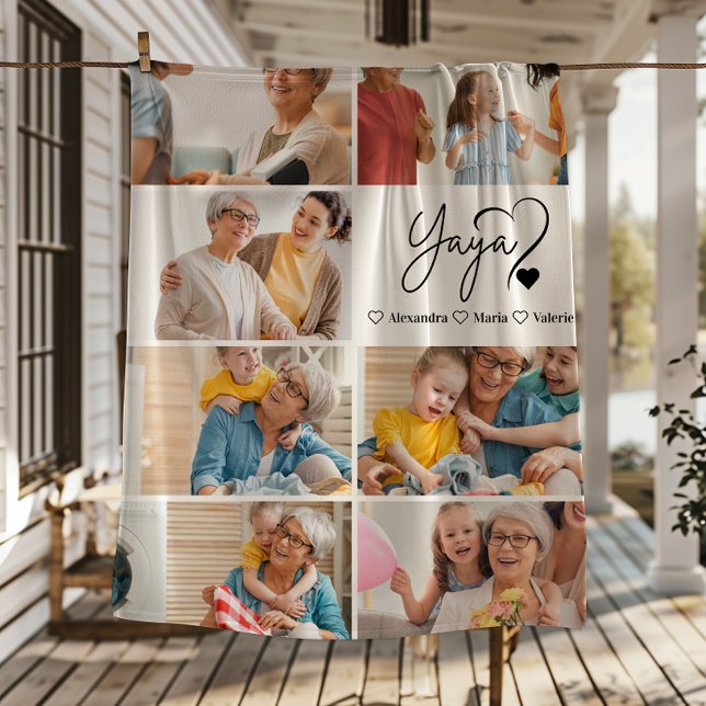 Manta Polar Peronalized 7 Photo Yaya Minimalist Line Art (Subido por el creador)