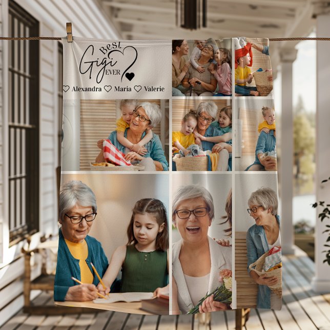 Manta Polar Peronalized 8 Photo Best Gigi Ever Minimalist (Subido por el creador)