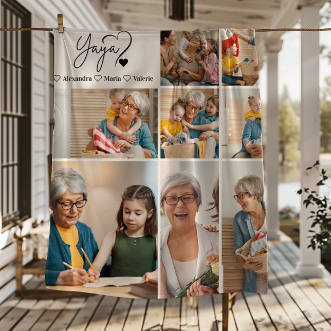 Manta Polar Peronalized 8 Photo Yaya Minimalist Line Art (Subido por el creador)