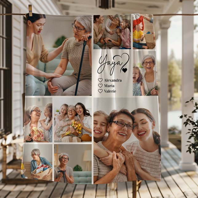 Manta Polar Peronalized 9 Photo Yaya Minimalist Line Art (Subido por el creador)