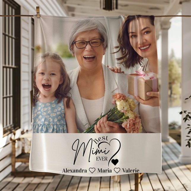 Manta Polar Peronalized Photo Best Mimi Ever Minimalist  (Subido por el creador)