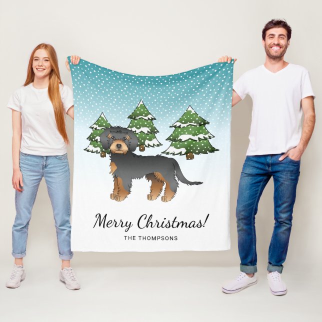 Manta Polar Perrito Black & Tan Mini Goldendoodle - Bosque inv (In situ)