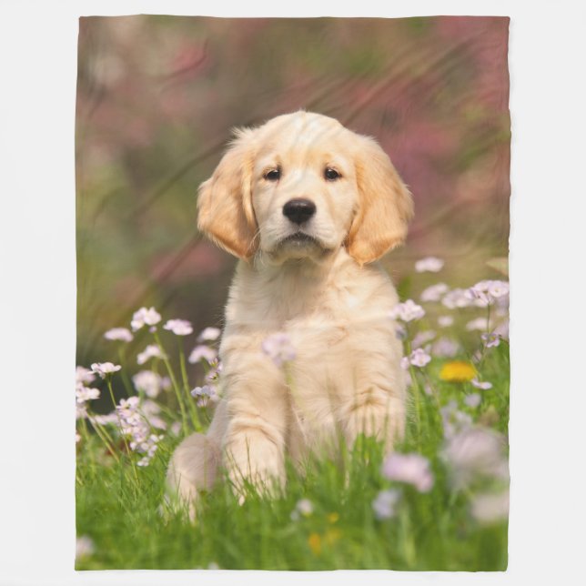 Manta Polar Perrito del perro del golden retriever, cómodo (Anverso)