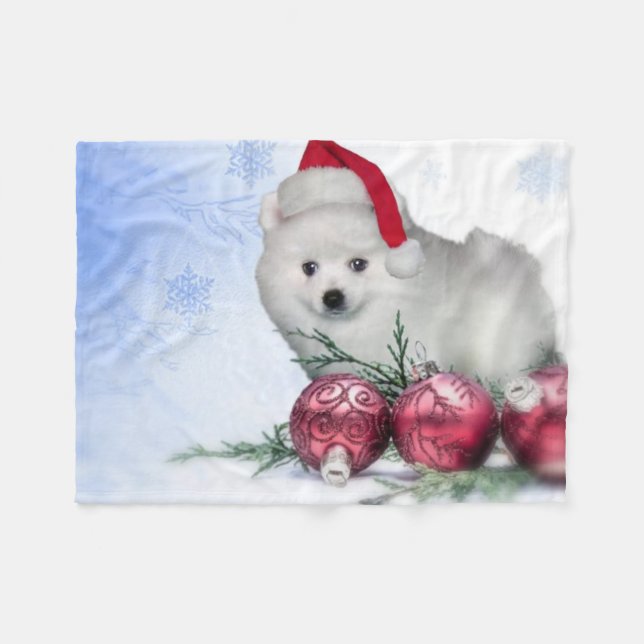 Manta Polar Perrito esquimal americano del navidad (Frente (Horizontal))