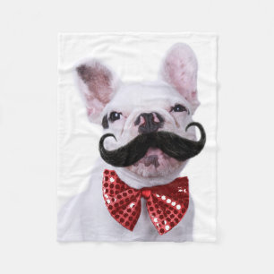 Manta Polar Perrito francés del bulldog con el bigote