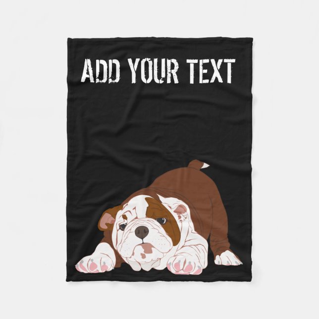 Manta Polar Perrito juguetón del bulldog del perrito de la (Anverso)