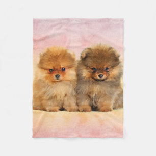 Manta Polar Perritos alemanes lindos del perro de Pomerania de