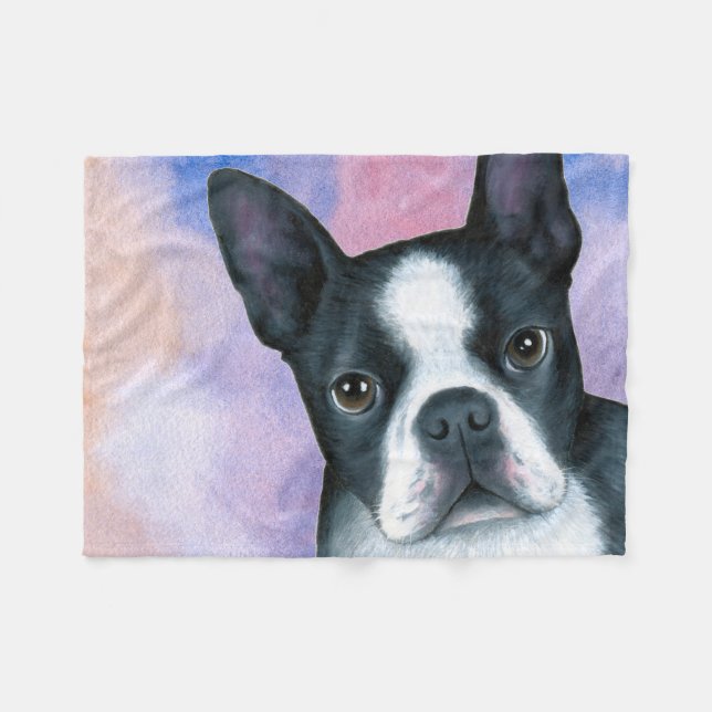 Manta Polar Perro 128 Boston Terrier (Frente (Horizontal))