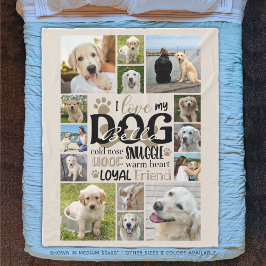 Manta Polar Perro 14 Collage de fotos AMO MI NOMBRE DE PERRO