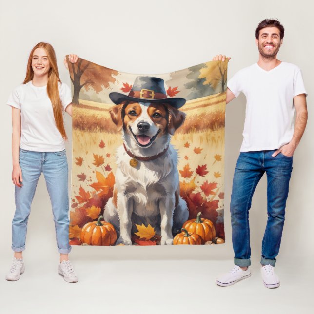 Manta Polar Perro acuático portugués en otoño deja el día de A (In situ)