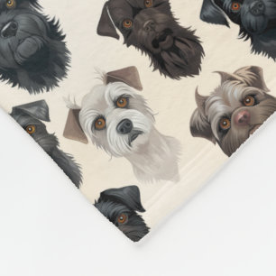 Manta Polar Perro Affenpinscher Faces Collage Pattern