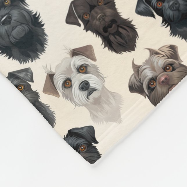 Manta Polar Perro Affenpinscher Faces Collage Pattern (Esquina)