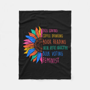 Manta Polar Perro Amo Café Bebida Libro Leyendo Jus Social