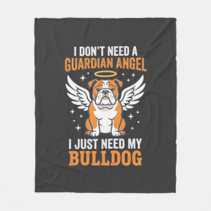 Manta Polar Perro Ángel de la Guarda Bulldog