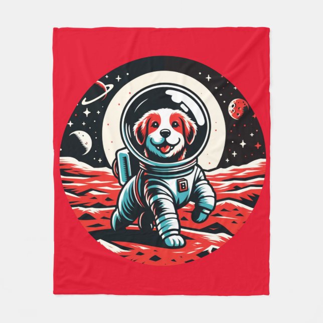 Manta Polar Perro astronauta - Aventura espacial cósmica canin (Anverso)