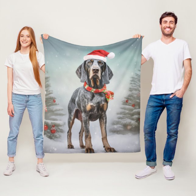 Manta Polar Perro atún rojo en Navidades de nieve (In situ)