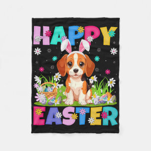 Manta Polar Perro Beagle Feliz Pascua Caza de Huevos Oreja de 