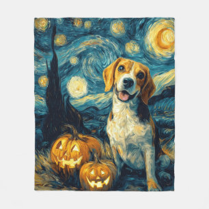 Manta Polar Perro beagle lindo Halloween Jack O Lantern Calaba