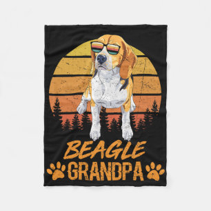 Manta Polar Perro Beagle Tricolor Vintage Abuelo Pata Papá Pad