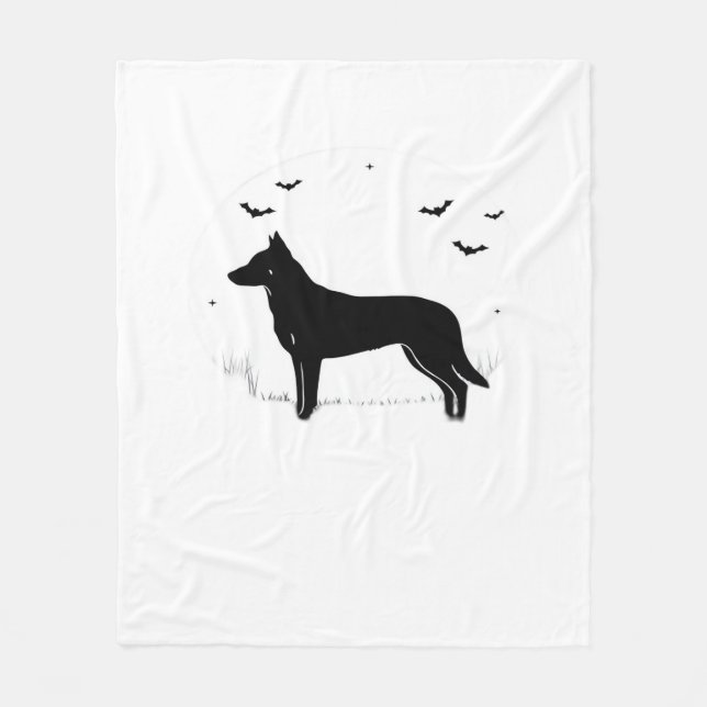 Manta Polar Perro Beauceron - Halloween Moon Silhouette Classi (Anverso)