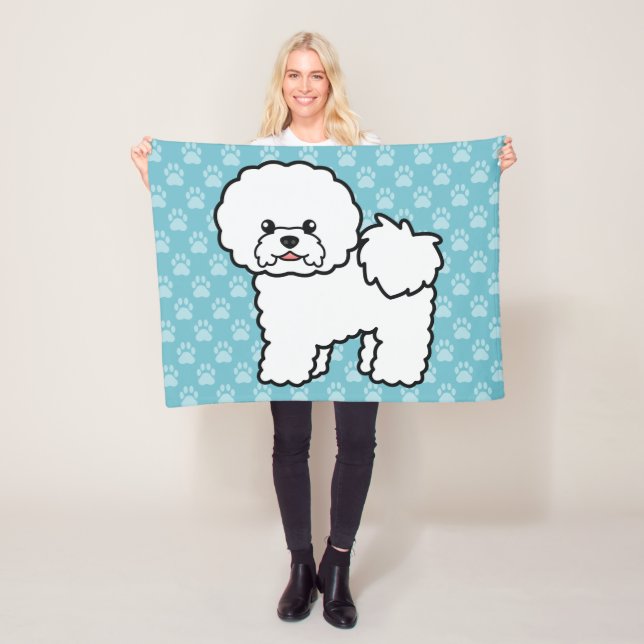 Manta Polar Perro Bichon Frise de dibujos animados lindo (In situ)