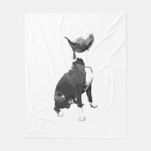 Manta Polar Perro blanco y negro de moda del pitbull