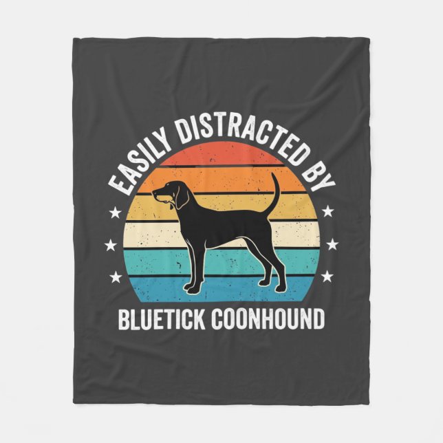 Manta Polar Perro Bluetick Coonhound Atardecer Retro (Anverso)