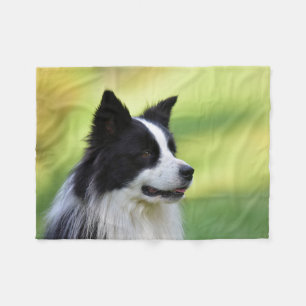 Manta Polar Perro Border Collie negro y blanco