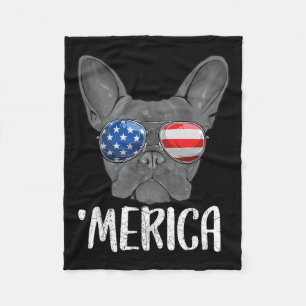 Manta Polar Perro Bulldog Francés 4 De Julio Bandera Estadouni