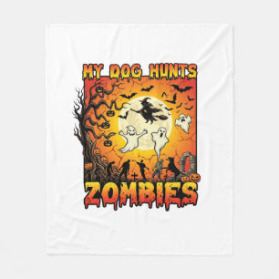 Manta Polar Perro Caza Zombies Fantasmas de Halloween Bruja Lu