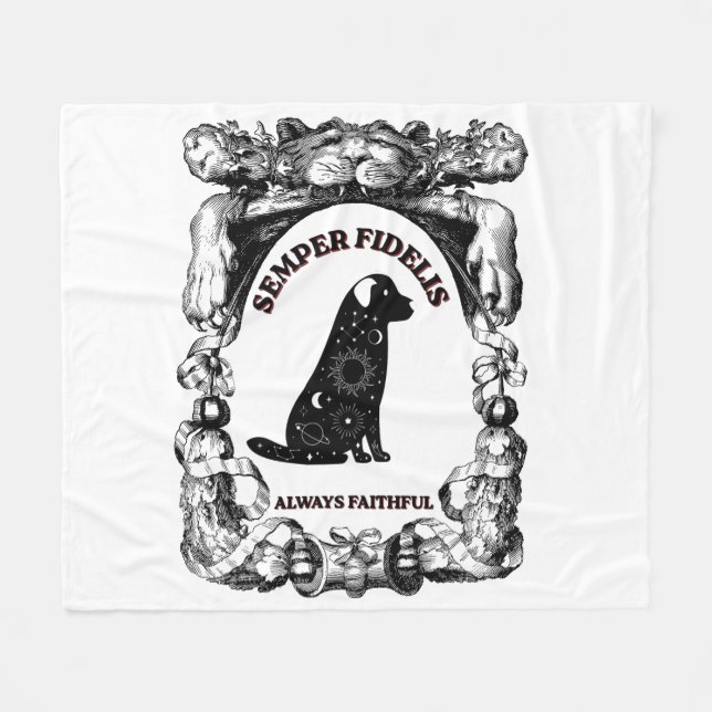 Manta Polar Perro Celestial Vintage Semper Fidelis (Frente (Horizontal))
