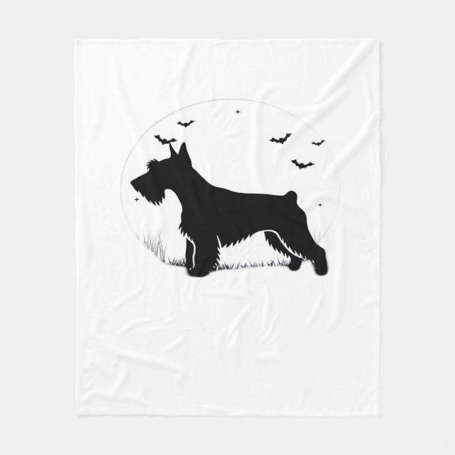 Manta Polar Perro Cesky Terrier - Colas de silueta de luna de  (Anverso)