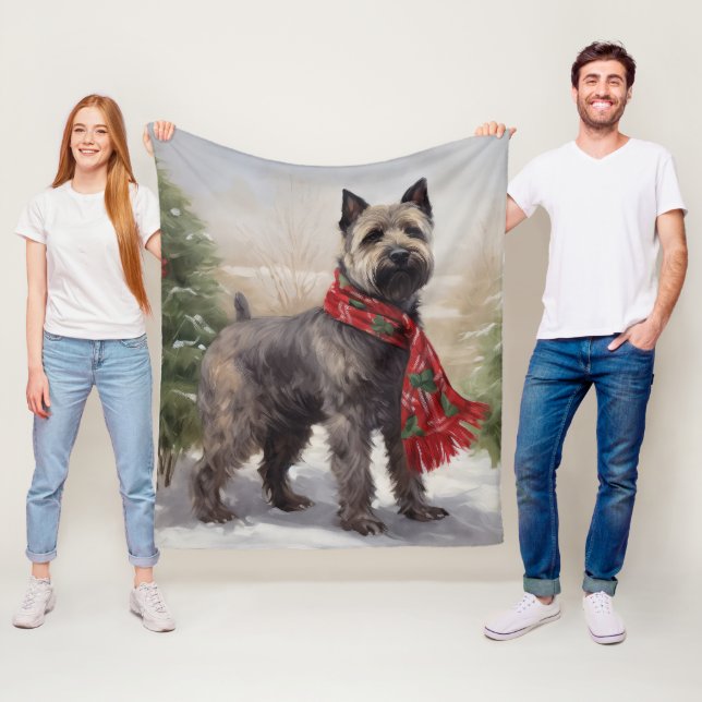 Manta Polar Perro chesapeake en Navidades de nieve (In situ)