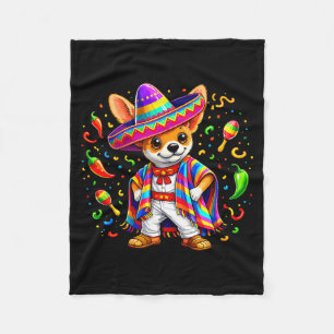Manta Polar Perro chihuahua divertido con sombrero mexicano ci