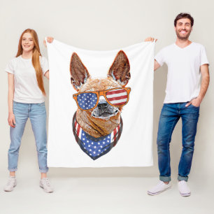 Manta Polar Perro Chihuahua Independencia Estadounidense 4 de