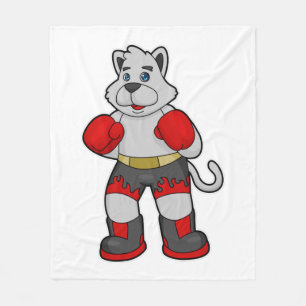 Manta Polar Perro como boxeador con guantes de boxeo