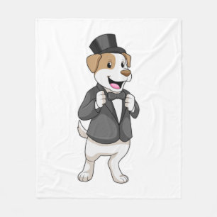 Manta Polar Perro como novio con cinta