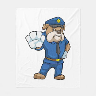 Manta Polar Perro como oficial de policía con uniforme