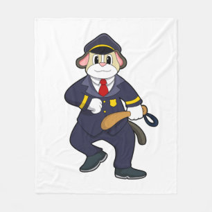 Manta Polar Perro como oficial de policía con uniforme policia