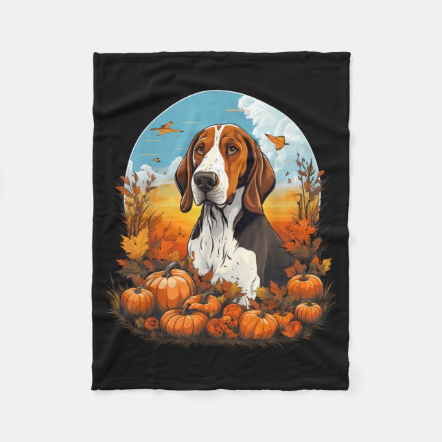 Manta Polar Perro Coonhound de Pumpkin Treeing Walker Hallowee (Anverso)