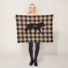Manta Polar Perro Coyote Salvaje de Plaid de Búfalo Beige Pers