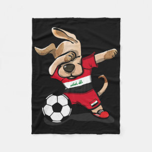 Manta Polar Perro Dabbing Aficionados Fútbol Irak Jersey Fútbo